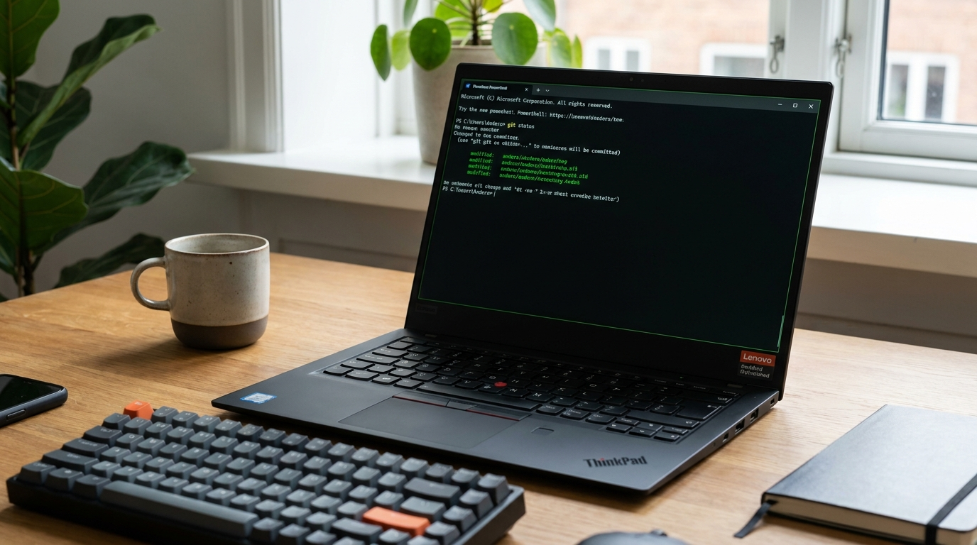 Windows Terminal og PowerShell på en bærbar computer